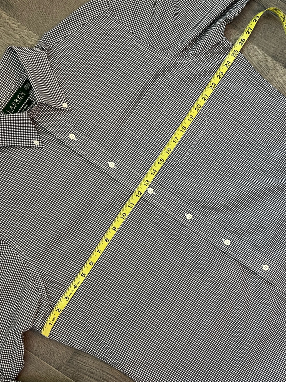 Ralph Lauren B&W 100% cotton Gingham Button-Down - Picture 6 of 7